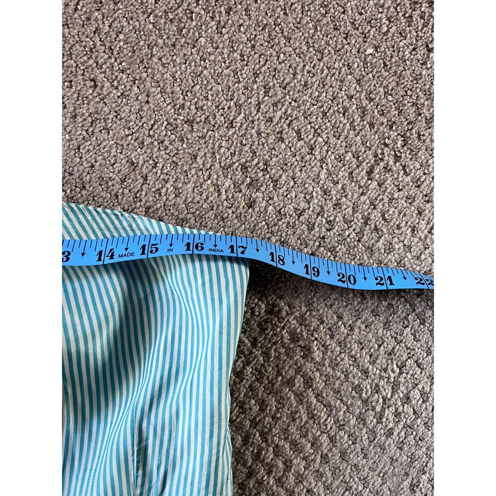 Vintage Handmade Spaghetti Strap Striped Pastel Green Acetate Dress Size 10-12 - Picture 11 of 11